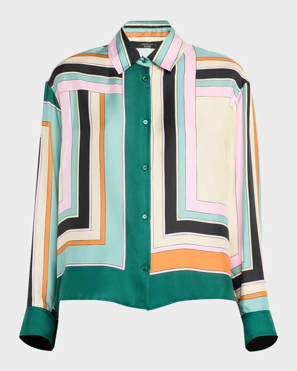 Formia Striped Button-Down Silk Shirt